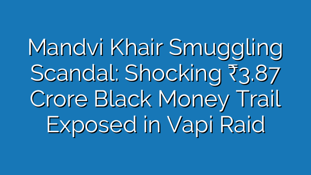 Mandvi Khair Smuggling Scandal:  ₹3.87 Crore Black Money Trail Exposed in Vapi Raid
