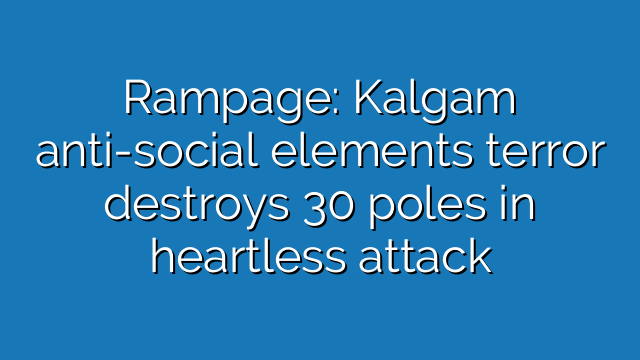 Rampage: Kalgam anti-social elements terror destroys 30 poles in heartless attack